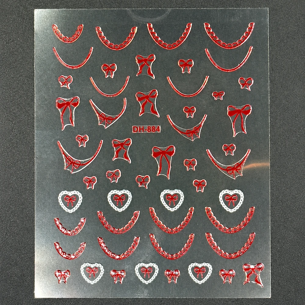 Coconoir Beauty - Nail Decal - French Bow Red